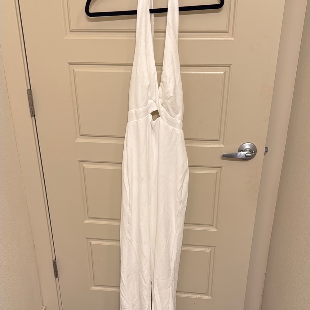 Hello Molly White Halter Jumpsuit